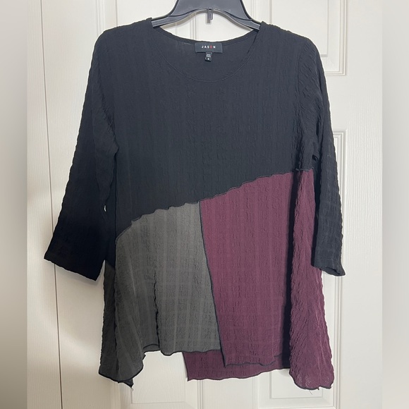 Jason Tops - 🩶 Colorblock Gauze Blouse